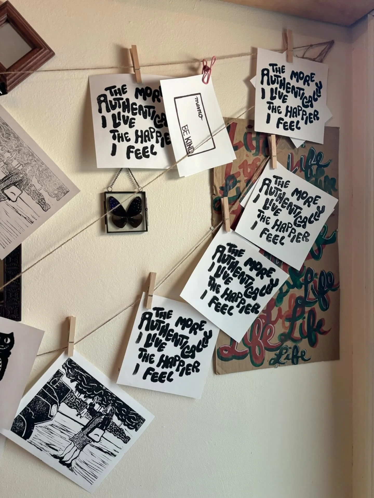 hand printed in a tiny home studio ✨
heyyitsokayyy.com for prints 

#handprinted #linocutprints #liveauthentically