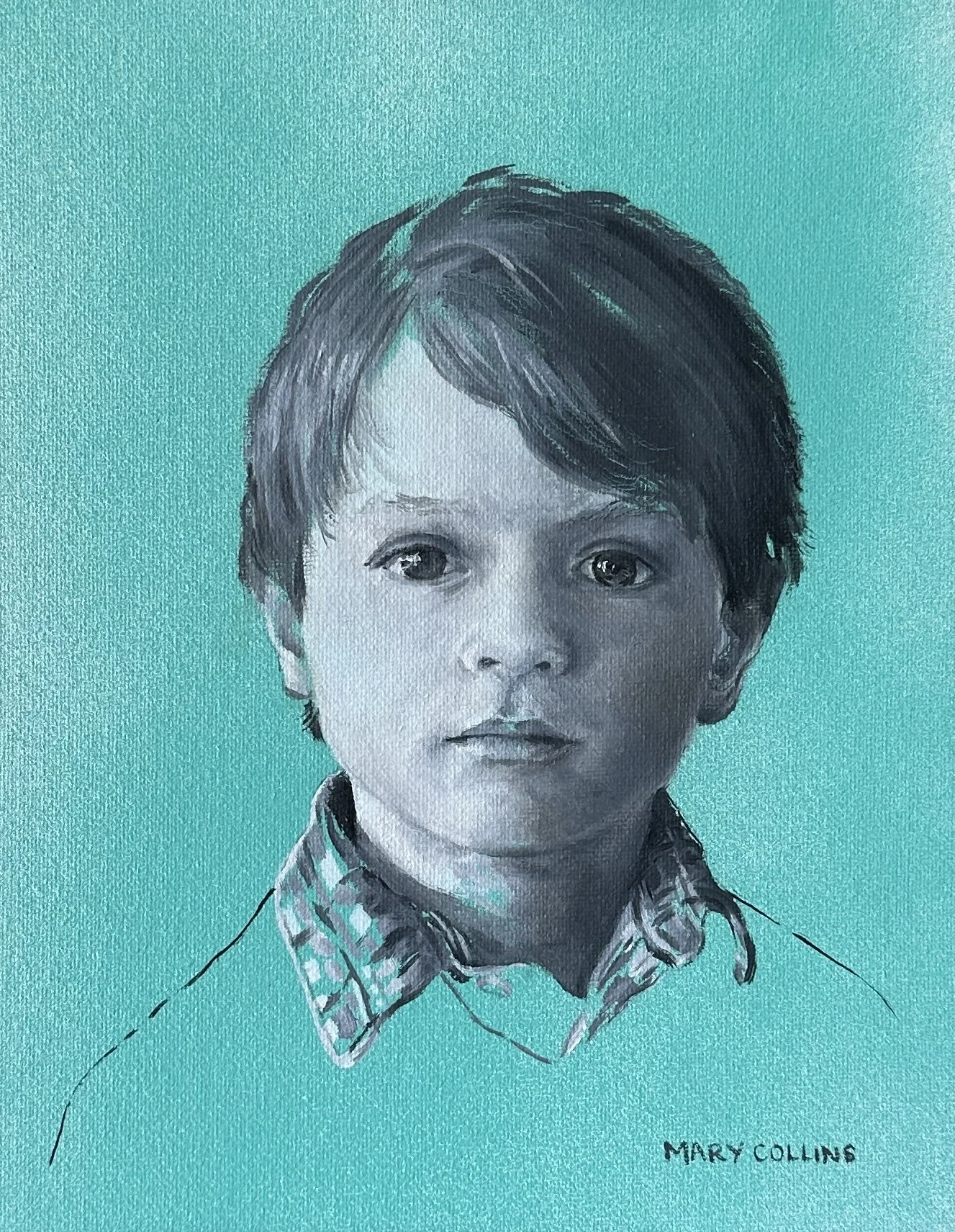 Archie 
Oil and spray paint on linen
8x10