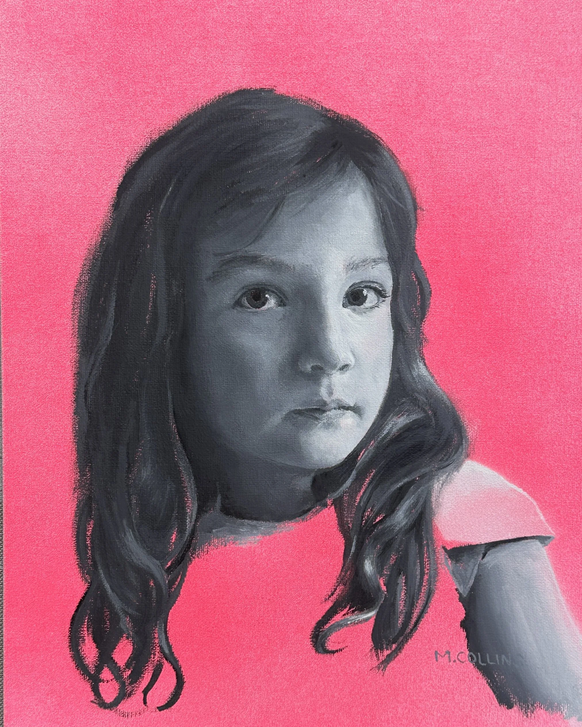 Claudie ( Commissioned portrait)
Oil and spray paint on linen
8 x 10 