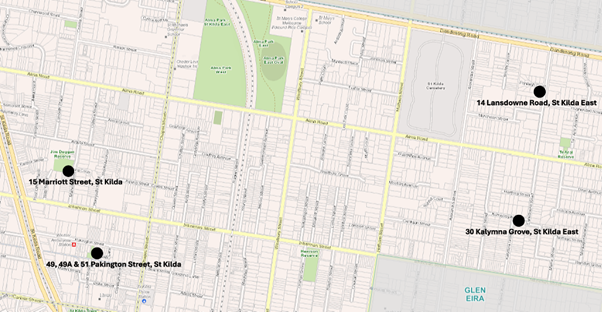 Acquisition sites Source: City of Port Phillip
