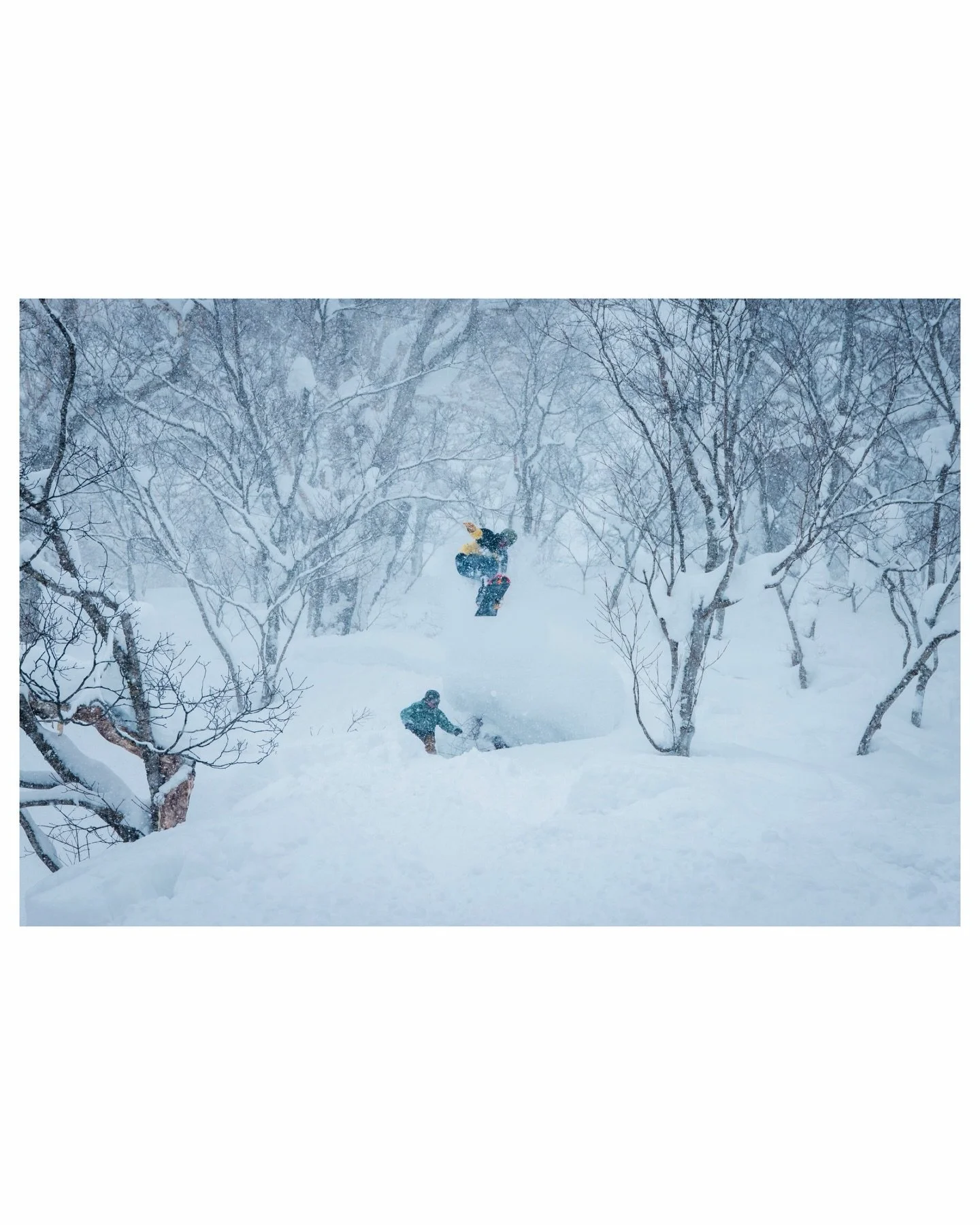 Snowboarding with your friends in a foreign land is truly so much fun. Especially when they&rsquo;re down with your idea to have them jump over each other.