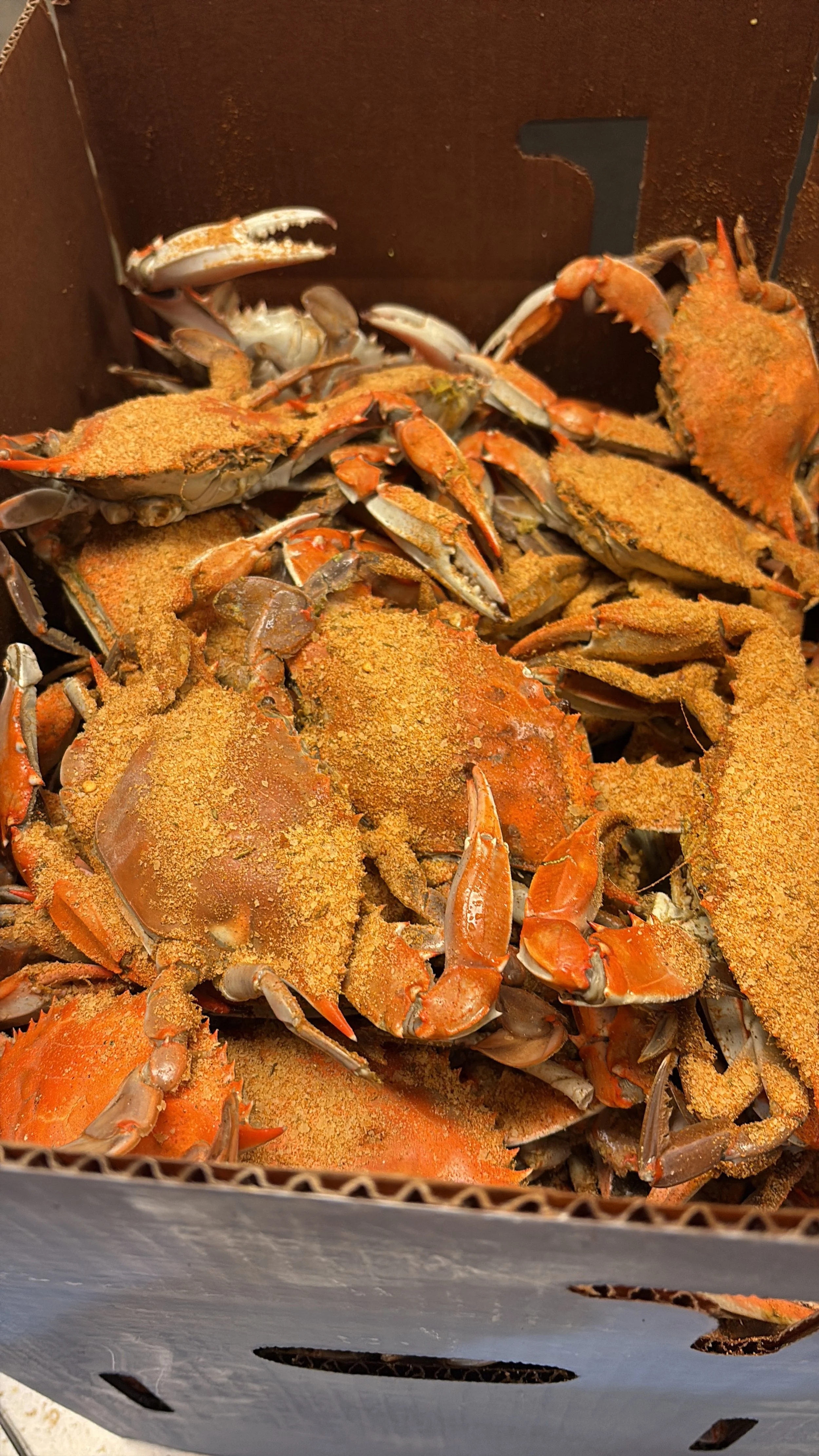 Steamed crabs