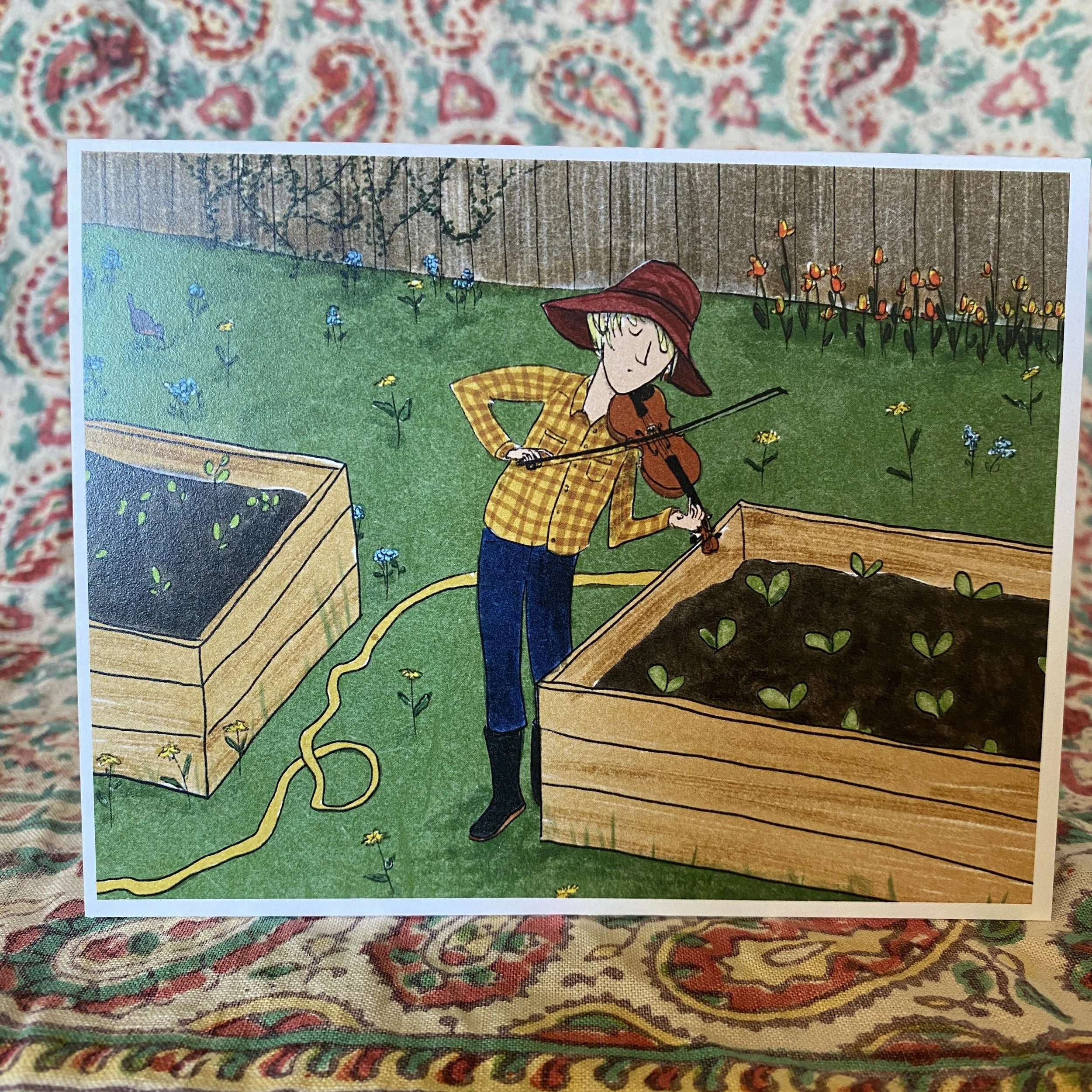 garden violin card