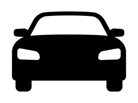 Silhouette of a car seen from the front.