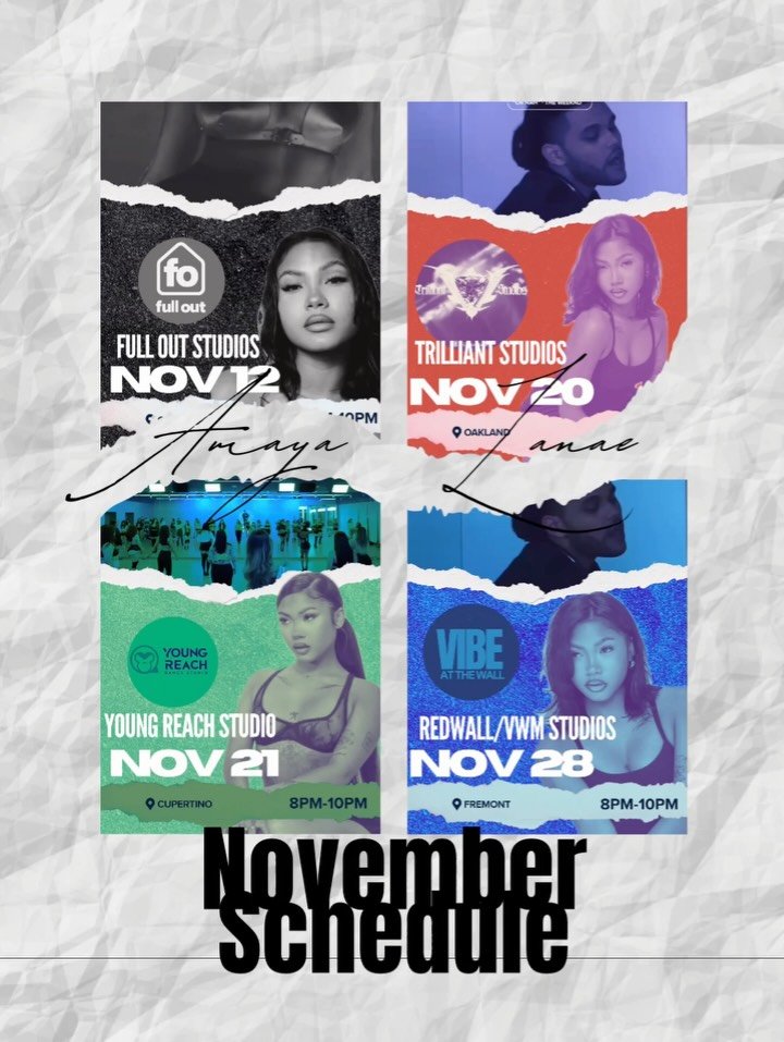 NOVEMBER CLASS SCHEDULE 

&mdash;&mdash;- AMAYALANAE.COM&mdash;&mdash;

#danceclass #bayarea #repost