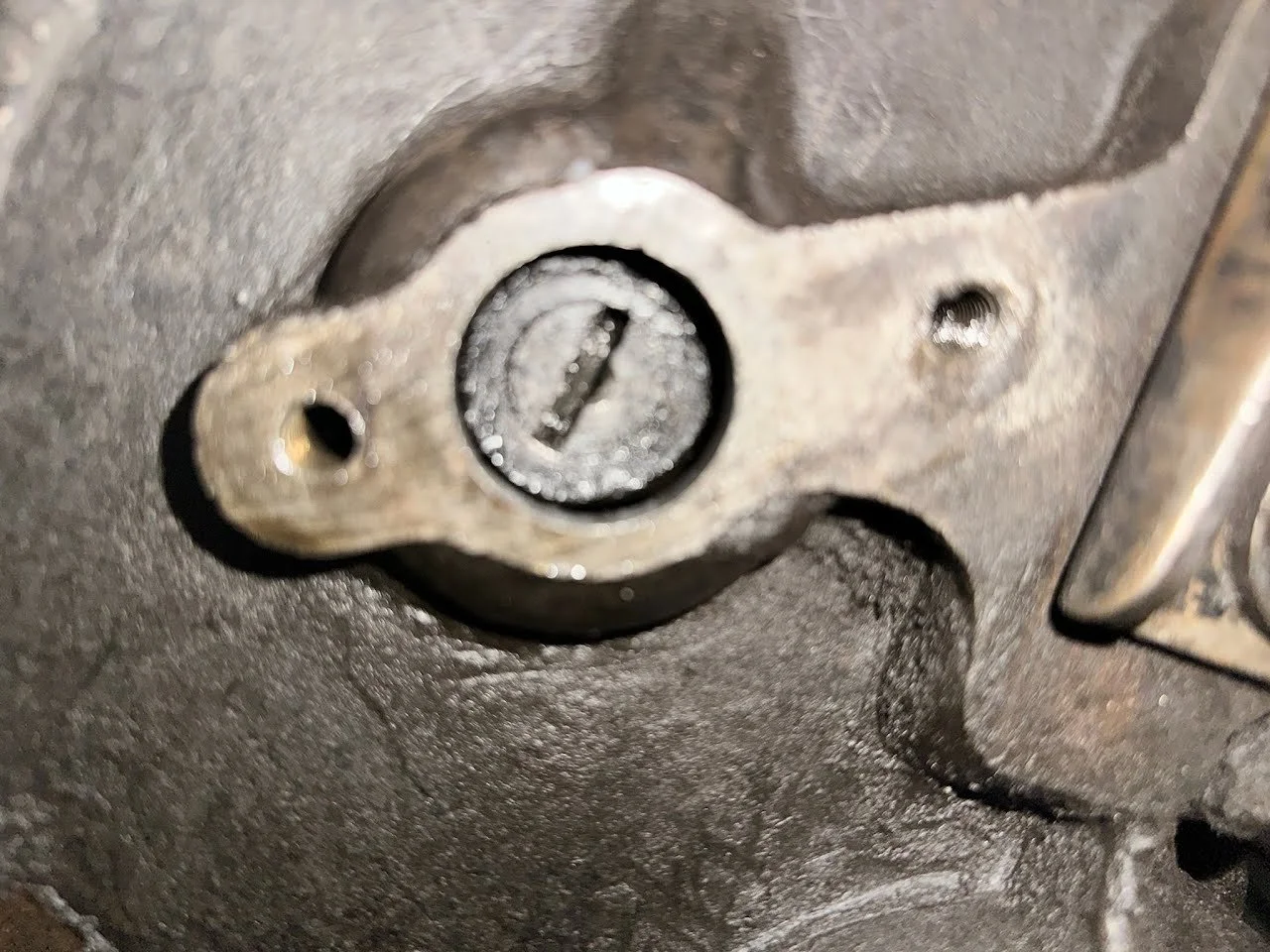 The end of the cam where the drive key interfaces