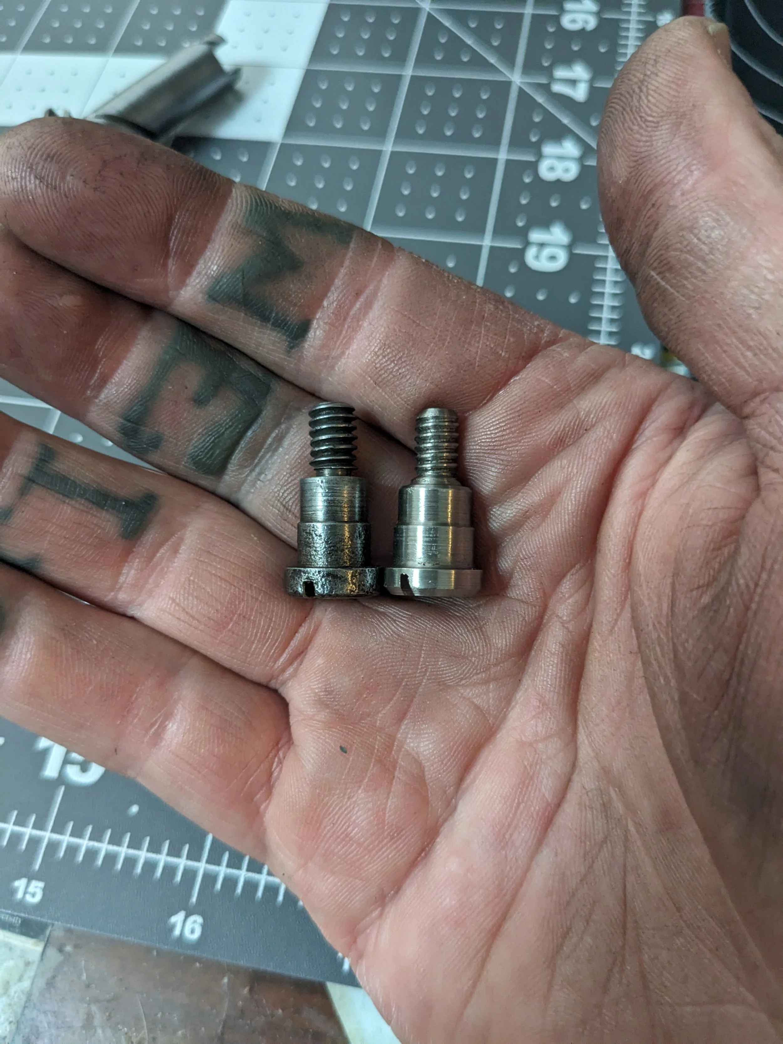 Remade the pivot screw