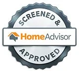 HomeAdvisor logo with 'Screened & Approved' badge