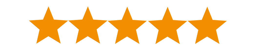Five orange stars arranged in a row against a black background.