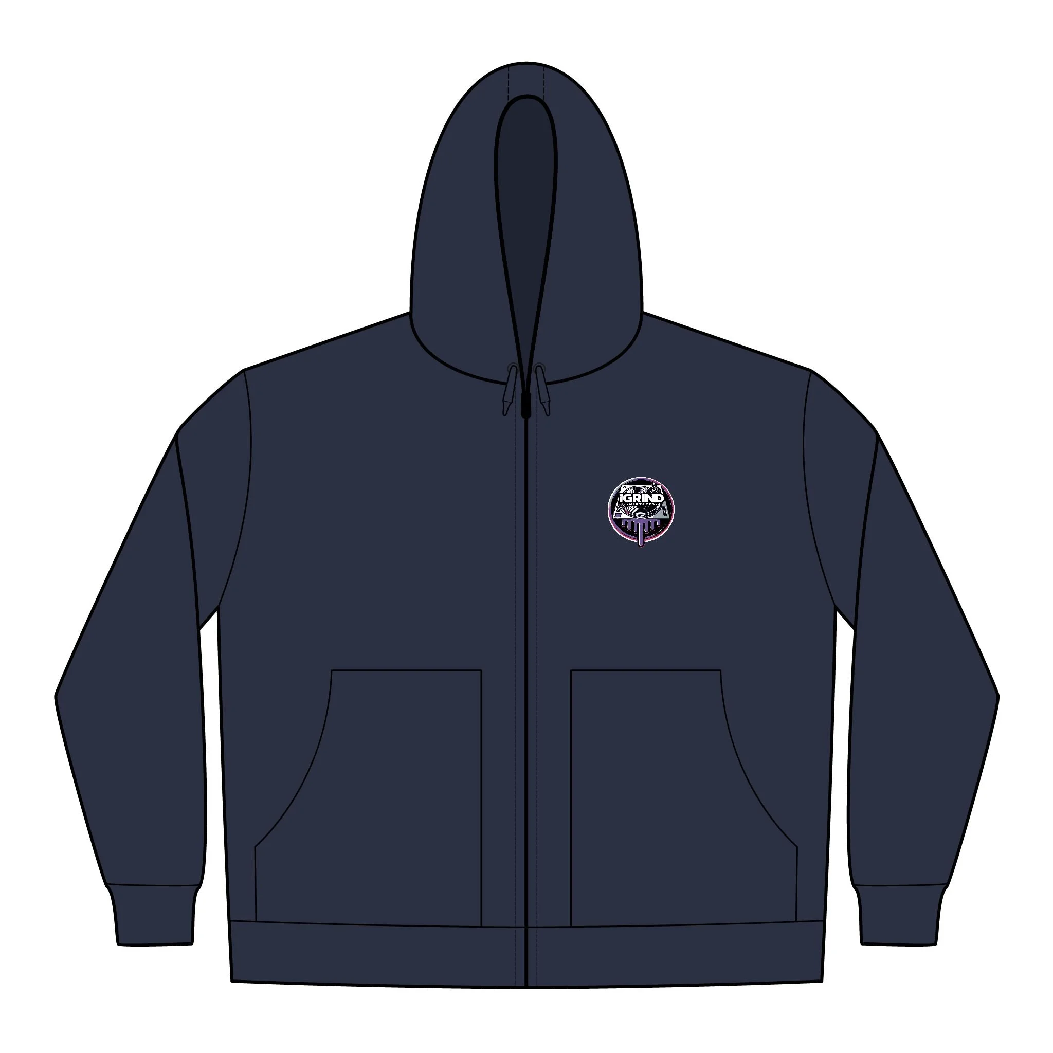 IGrindMixtapes Embroidered Work Hoodie — Durable Duck Cloth Zip-Up Jacket