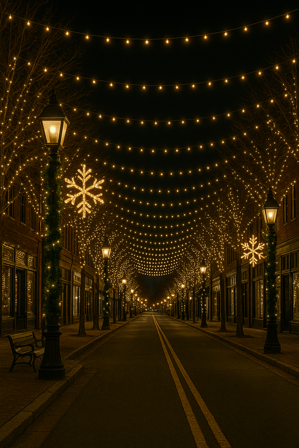 Christmas lights on downtown village street.png
