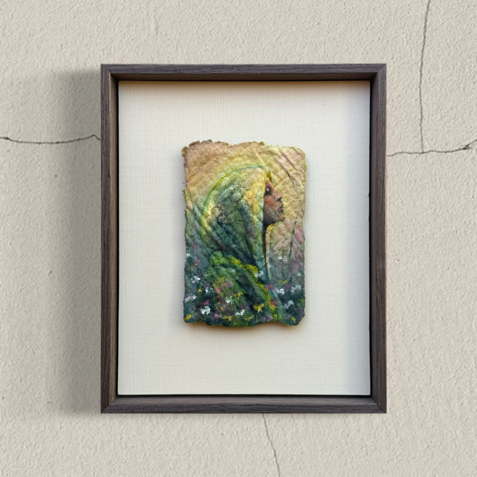   Stillness   — oil on handmade paper | 2026