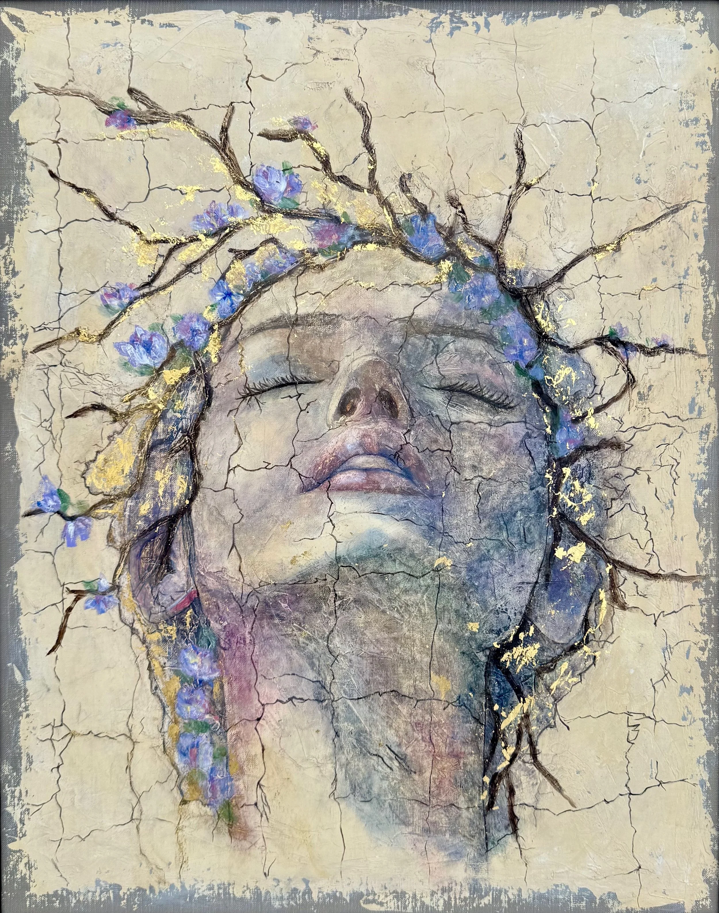 Infinite Grace | oil and gold leaf on linen | 16 x 20 inches | 2025