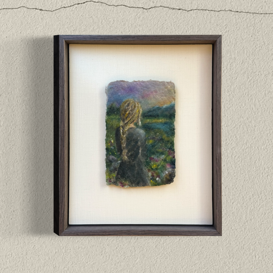   The Wanderer   — oil on handmade paper | 2026