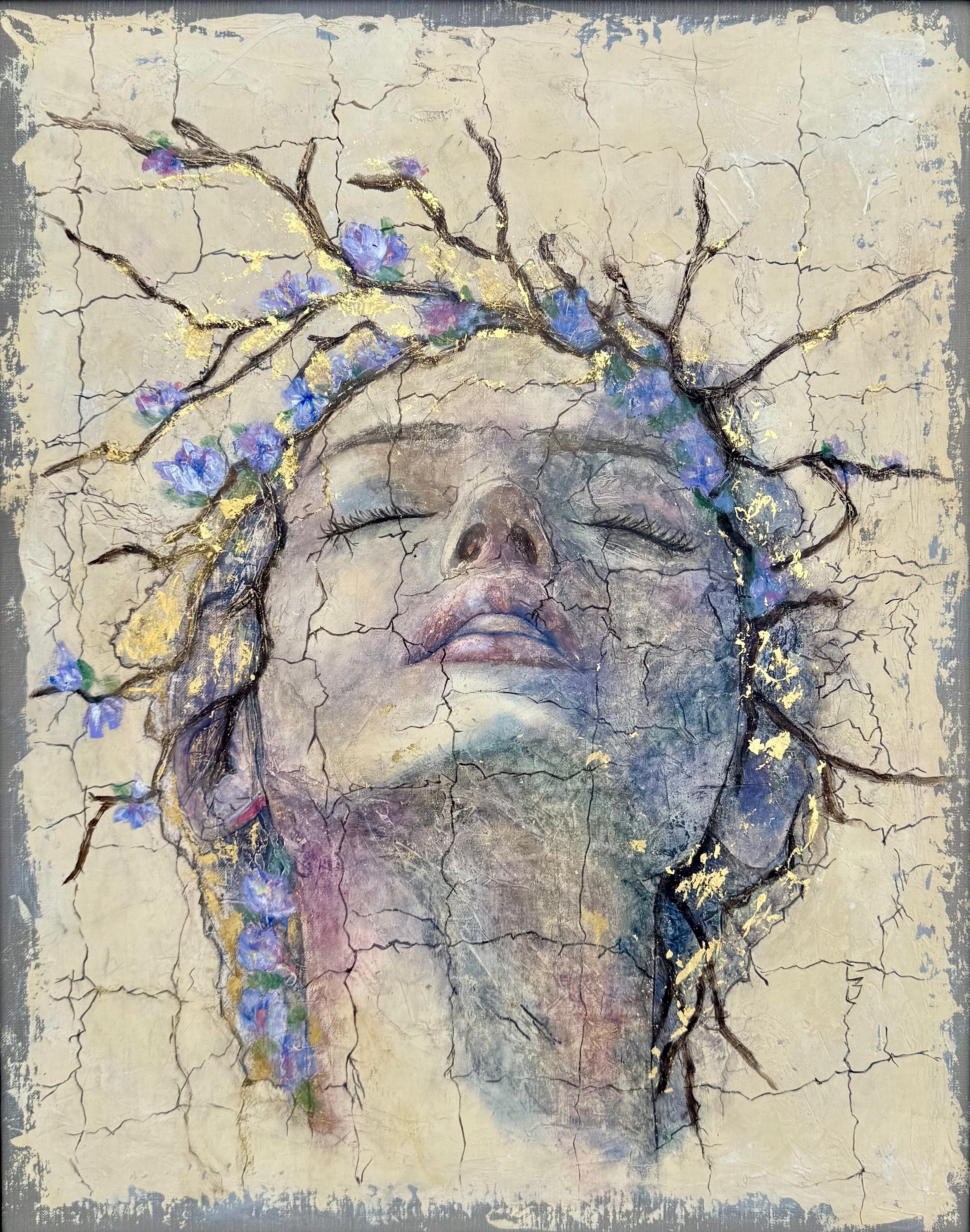   Infinite Grace    —  oil and 23.5k gold leaf on Belgian linen | 2025