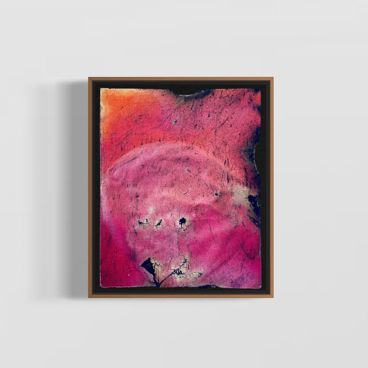 Fire Study I : oil on canvas, buried in embers ; 2023 ; 10 x 8 in