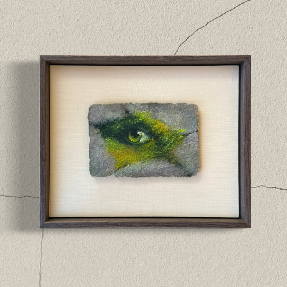   Eye of the Earth   — oil on handmade paper | 2026