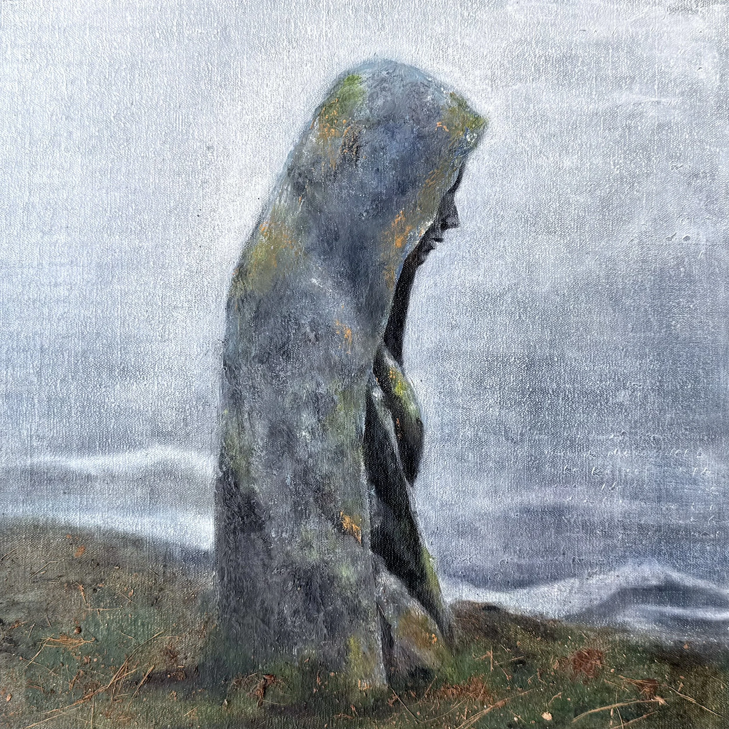 Endurance | oil, cold wax and earth on linen | 12 x 12 inches | 2025