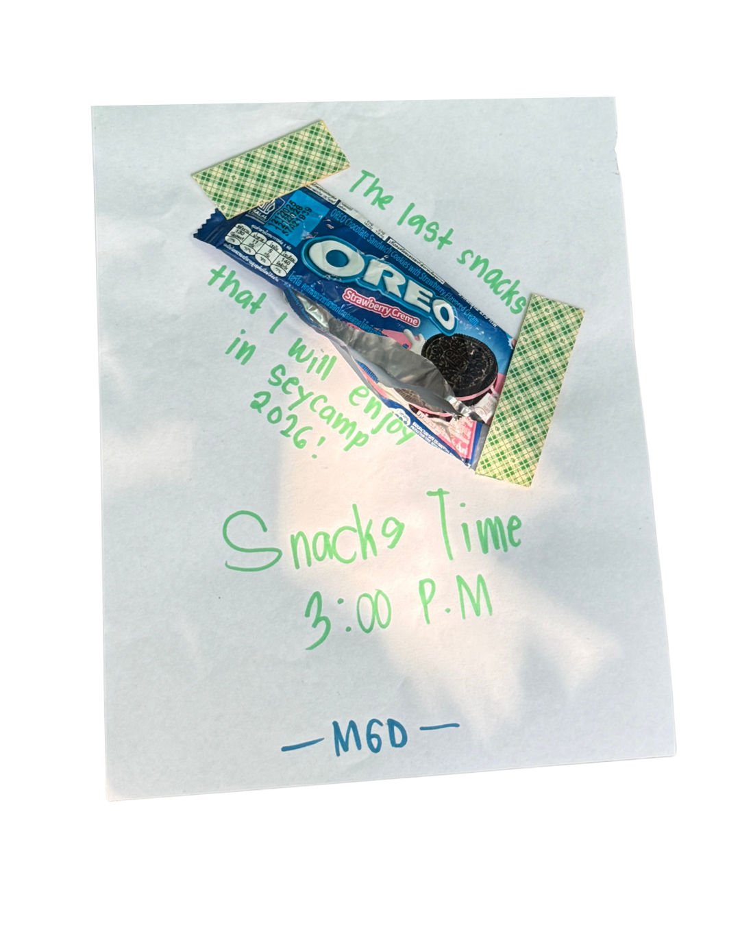 Snacks Time 3:00 PM - M.G.D