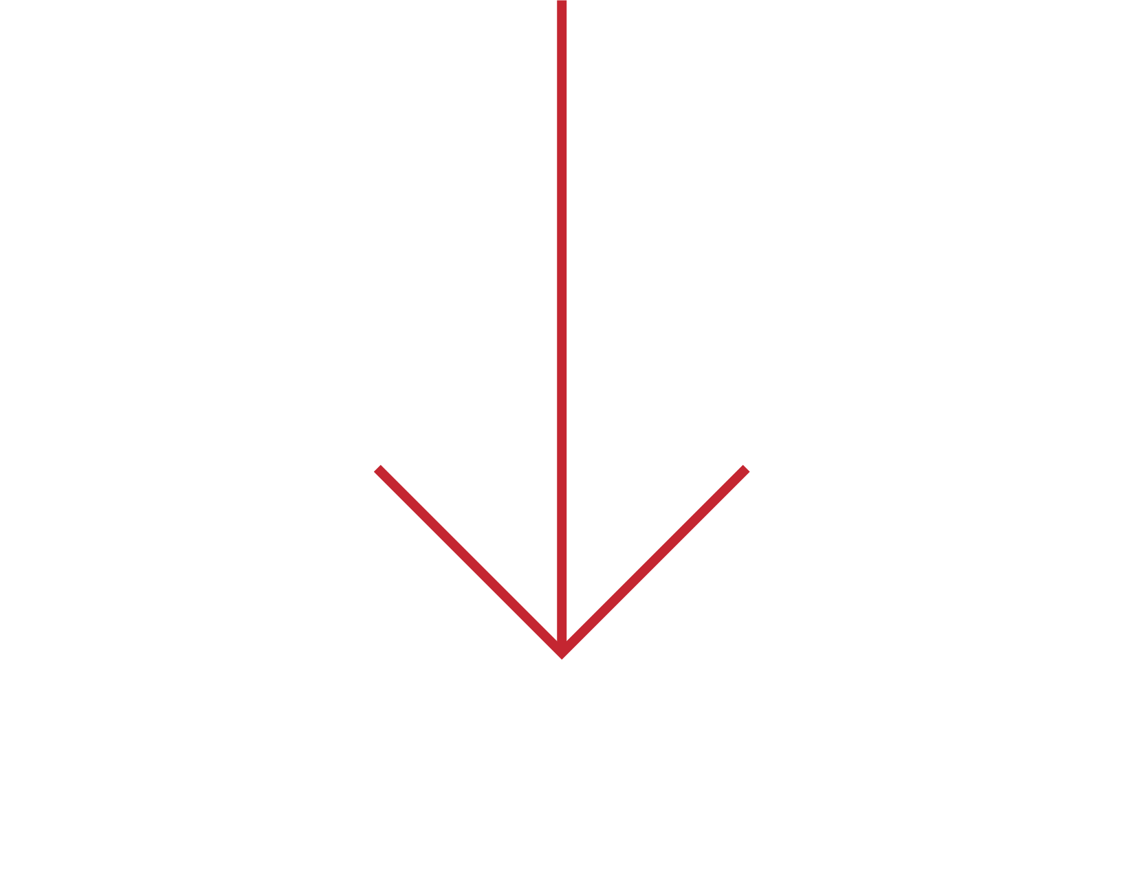 Diagram showing a large downward arrow pointing to a line dividing two sides, with the left side labeled 'Transformation' and the right side labeled 'Growth'.