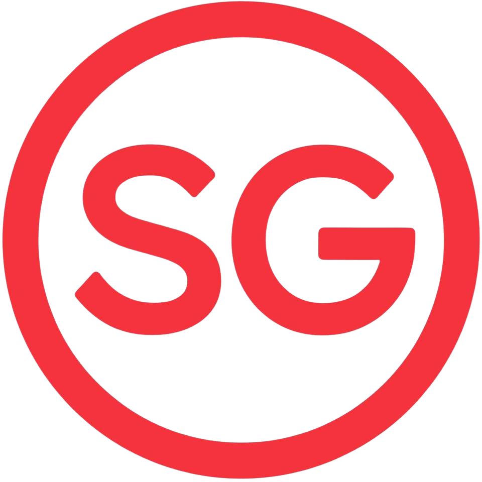 Red Circular logo with the letters 'SG' inside.