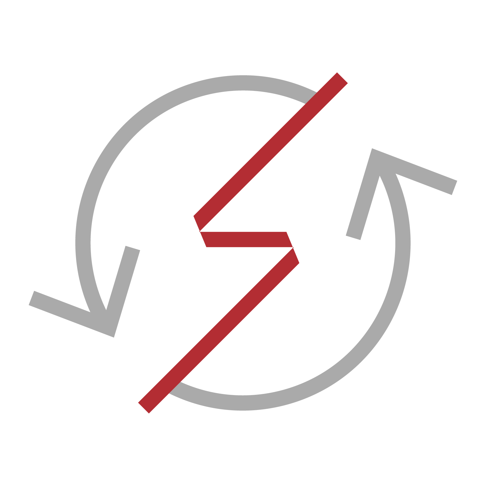 A stylized icon of a cycle or arrows indicating a two-way cycle, with a lightning bolt in the center suggesting energy or electricity.
