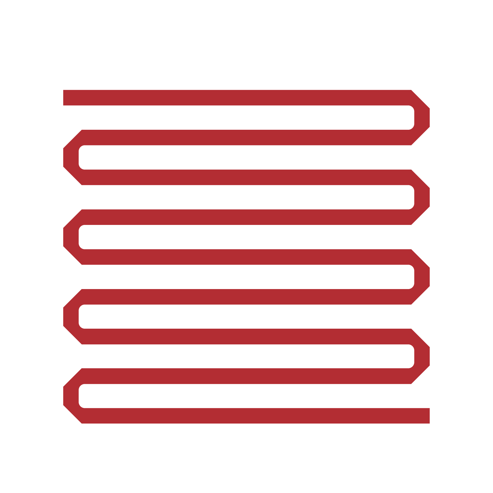 Illustration of an icon of red, diagonal lines.