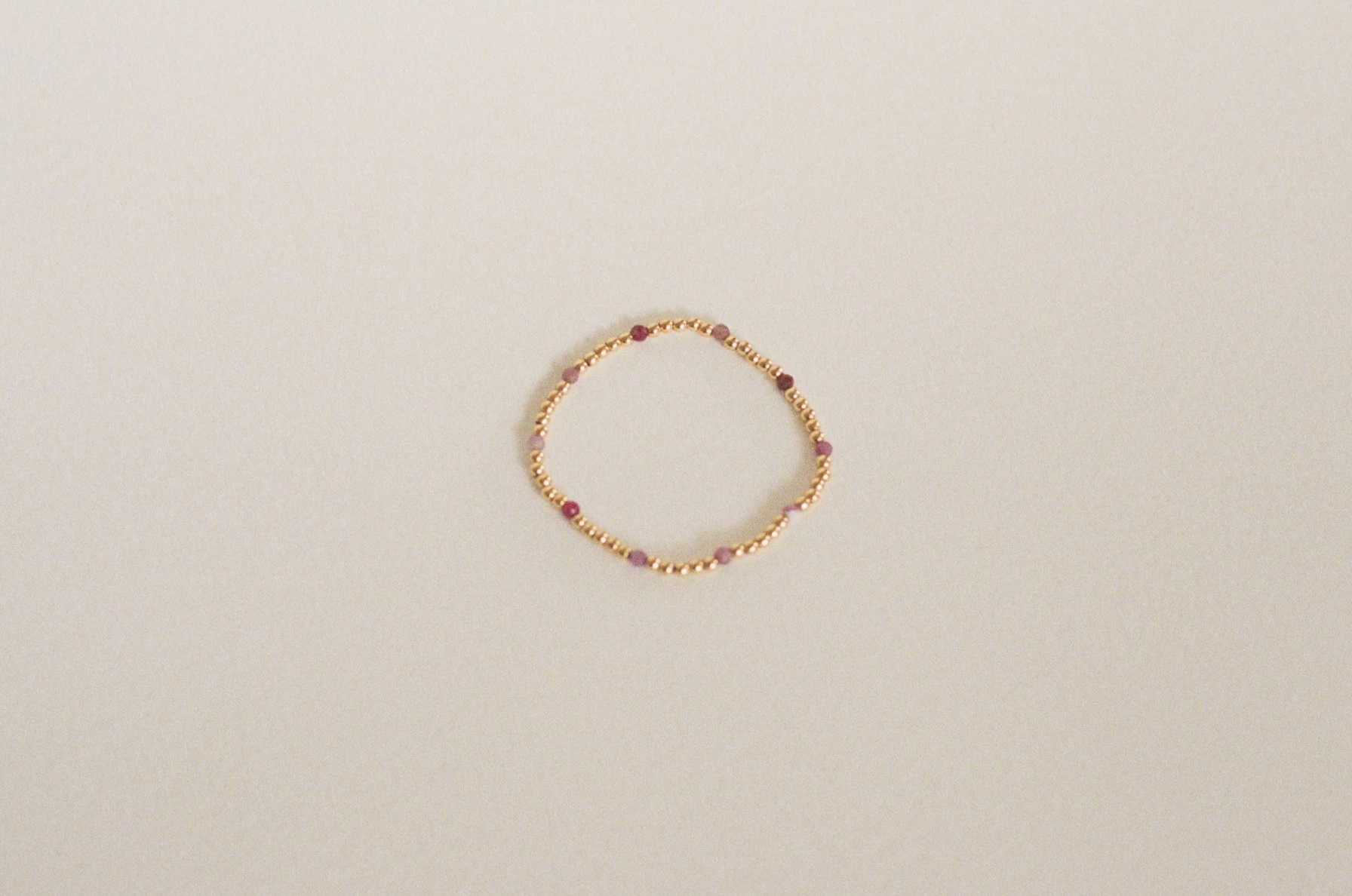 Pink Tourmaline Beaded Bracelet - 3mm