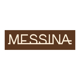 The word 'Messina' written in white on a brown background.