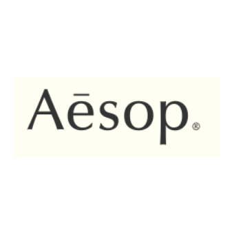Aesop logo on a white background.