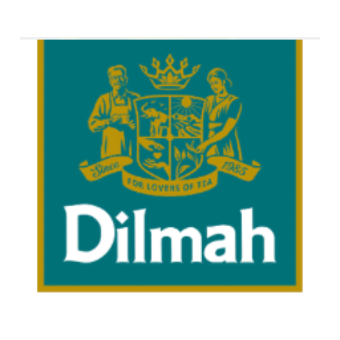 Dilmah tea logo with a crest and the slogan 'Since 1944 - Our Lovers of Tea'.