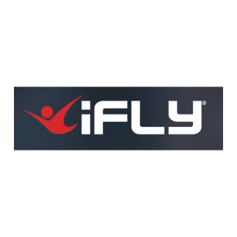 iFLY logo with a stylized red figure and white text on a dark background.
