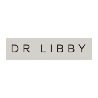Logo with the text 'DR LIBBY' in black letters on a gray background.