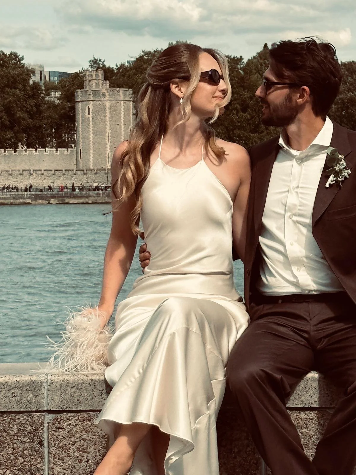 Luxury bridal hair and makeup by Styled by Francesca on the bride at a London wedding