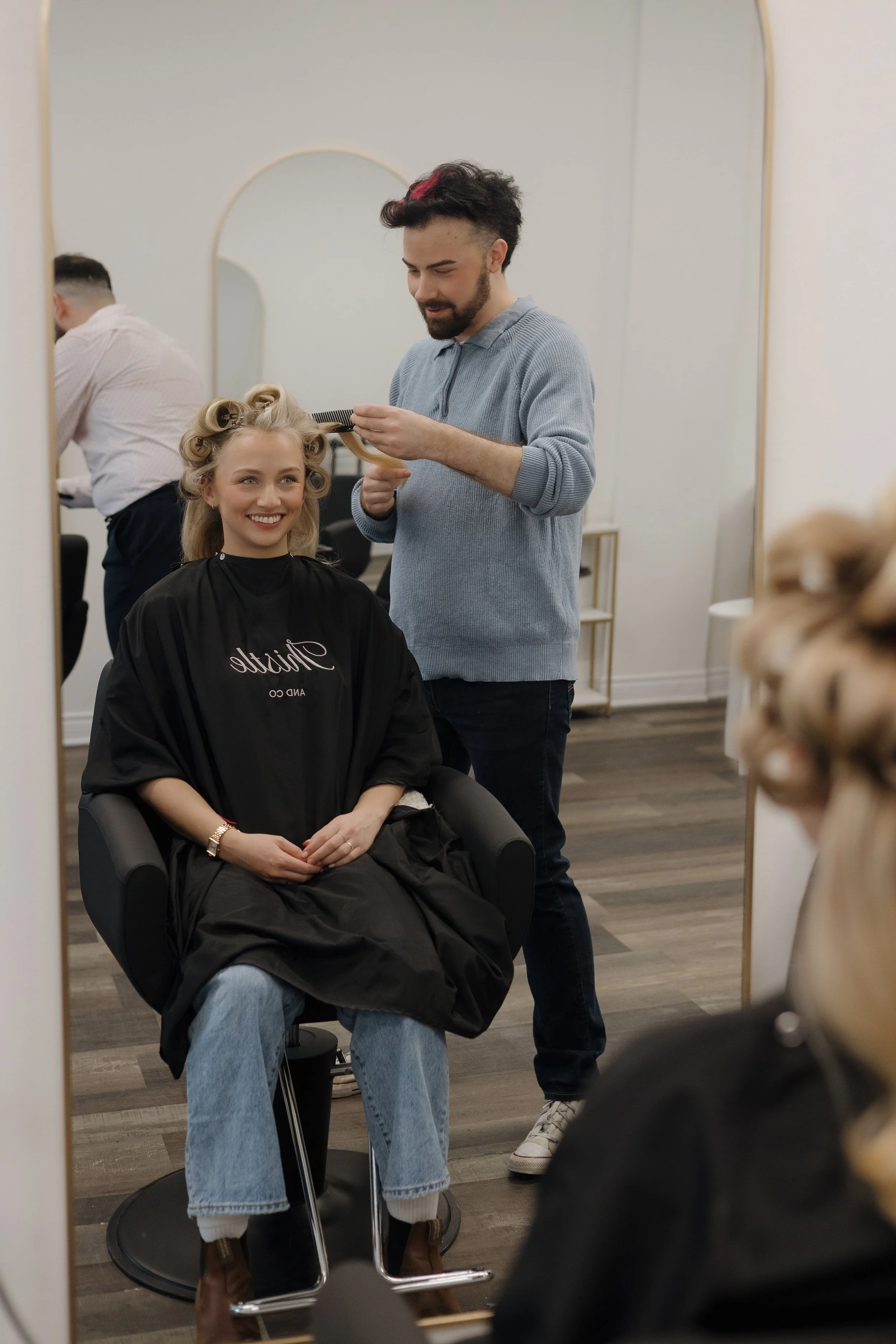 Soft waves styled after colour service at Thistle & Co