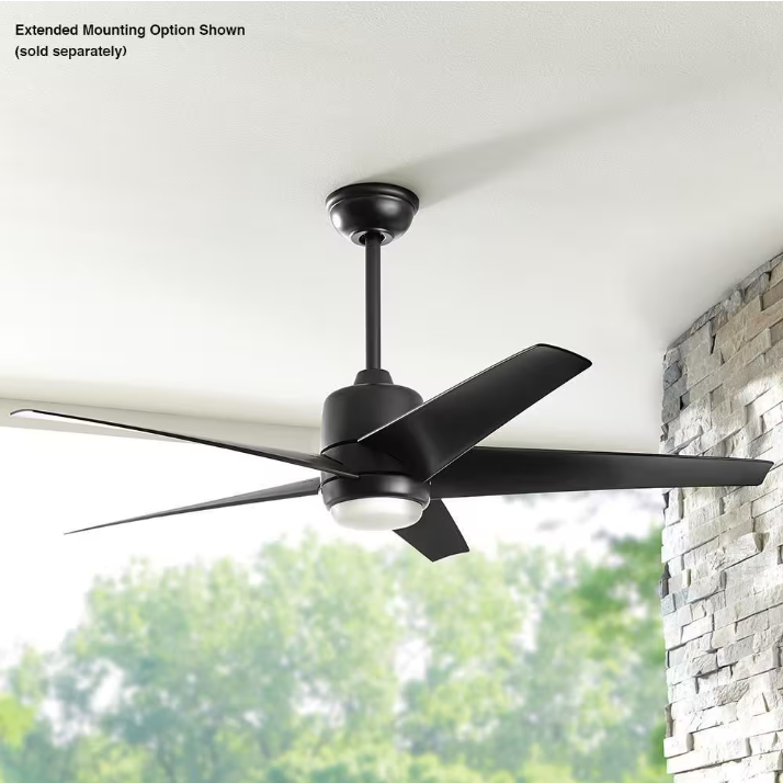 Mena Matte Black Color Changing LED Indoor/outdoor Ceiling Fan W/Remote