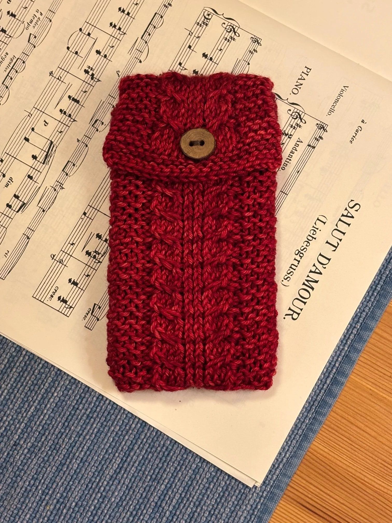 Merino Cell Phone Pouch- Firebird Red
