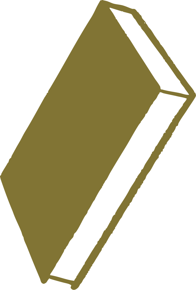 A 3D digital illustration of a rectangular, three-layered object resembling a bar of soap or a block with a black stripe in the middle, shown in an isometric view.