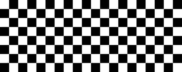 A black-and-white checkerboard pattern with alternating squares.
