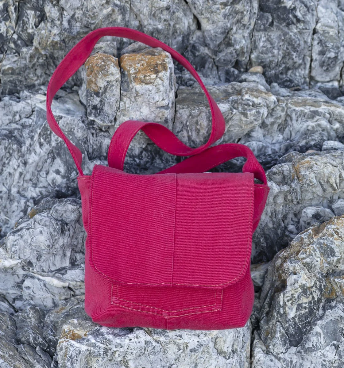 Crossbody bag with large flap