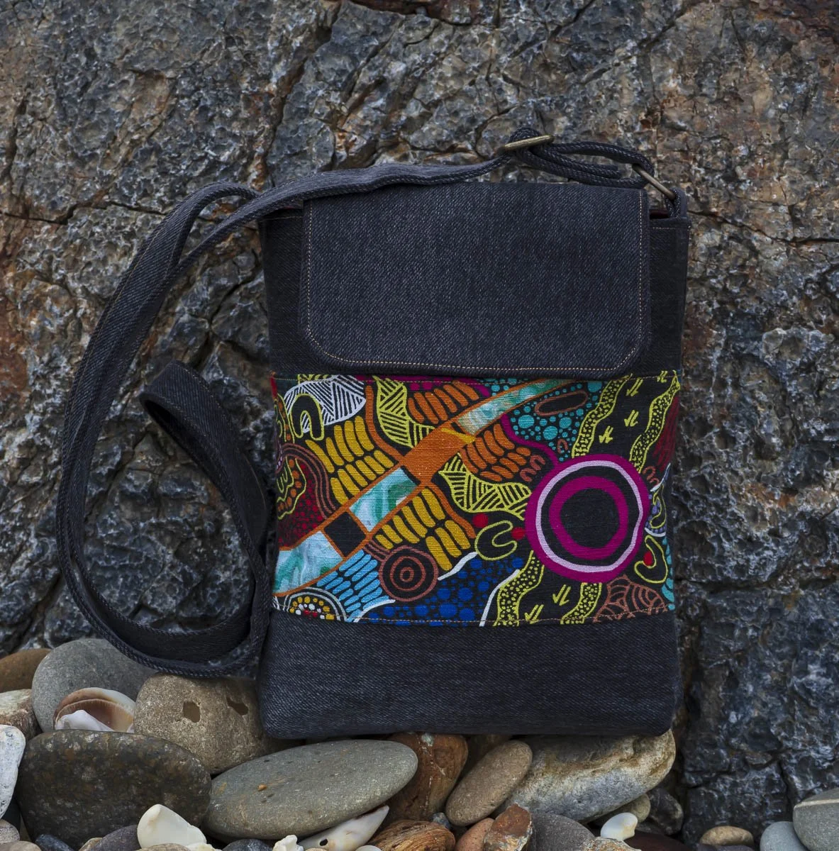 100% cotton crossbody bag