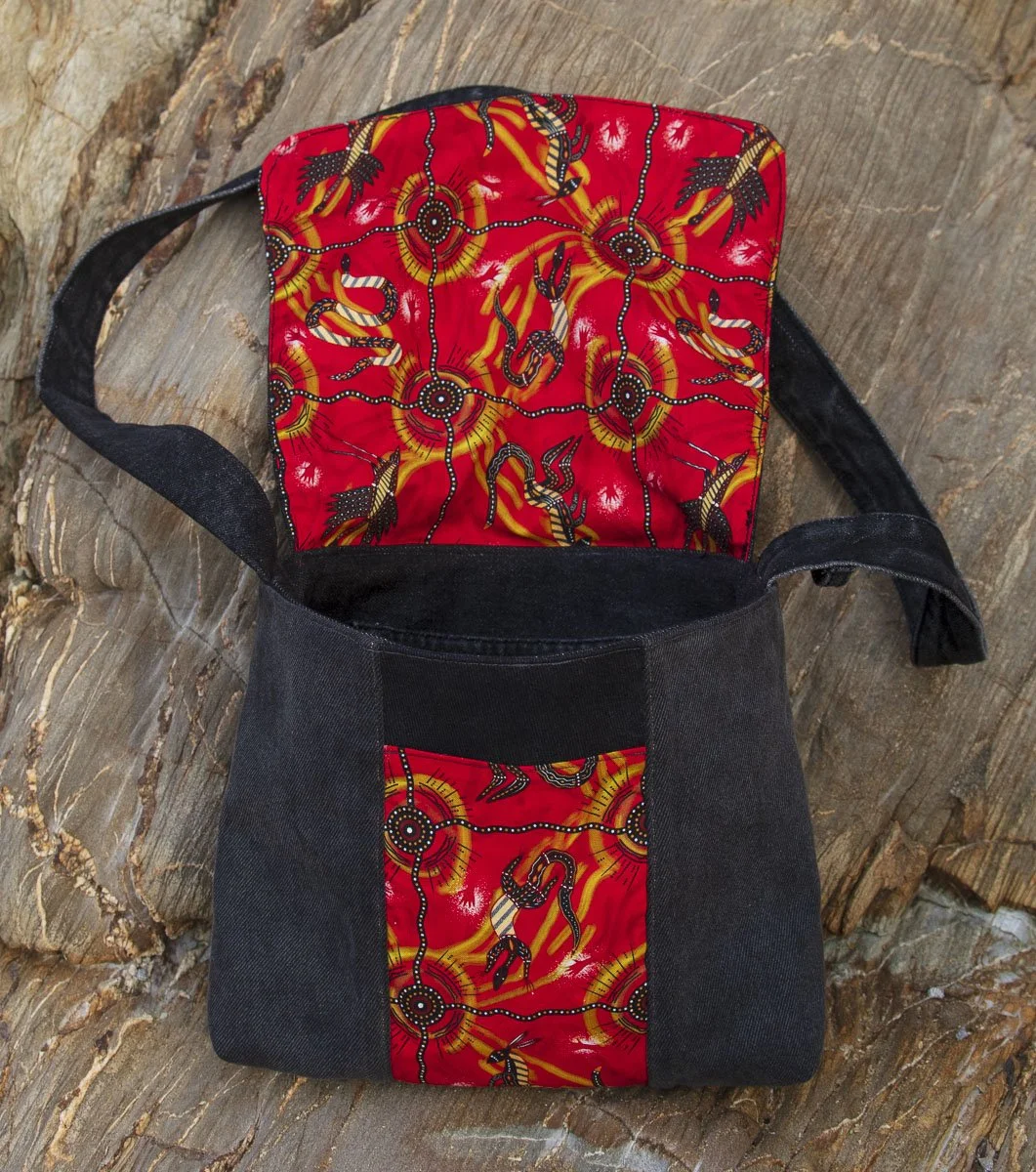 Crossbody bag with large flap