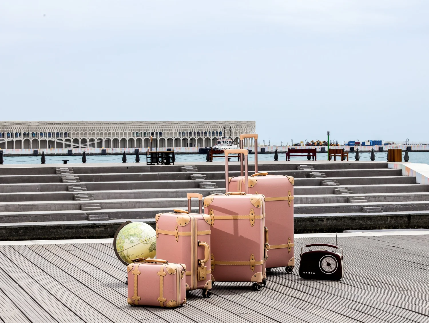 Rose pink Mosafer luggage from the vintage collection