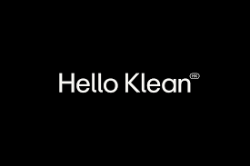 Hello Klean logo on a black background