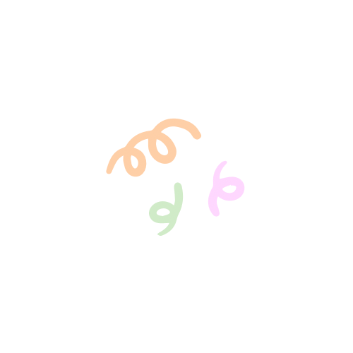 Hand-drawn style of curly lines and the words 'hello' and 'friend' in pastel colors