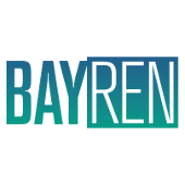Logo with the text BAYREN in blue and white