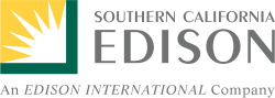 Logo for Southern California Edison with a stylized sun and text