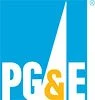 A logo with a blue background featuring a white outline of the Empire State Building and the text 'PG&E' in yellow and white.