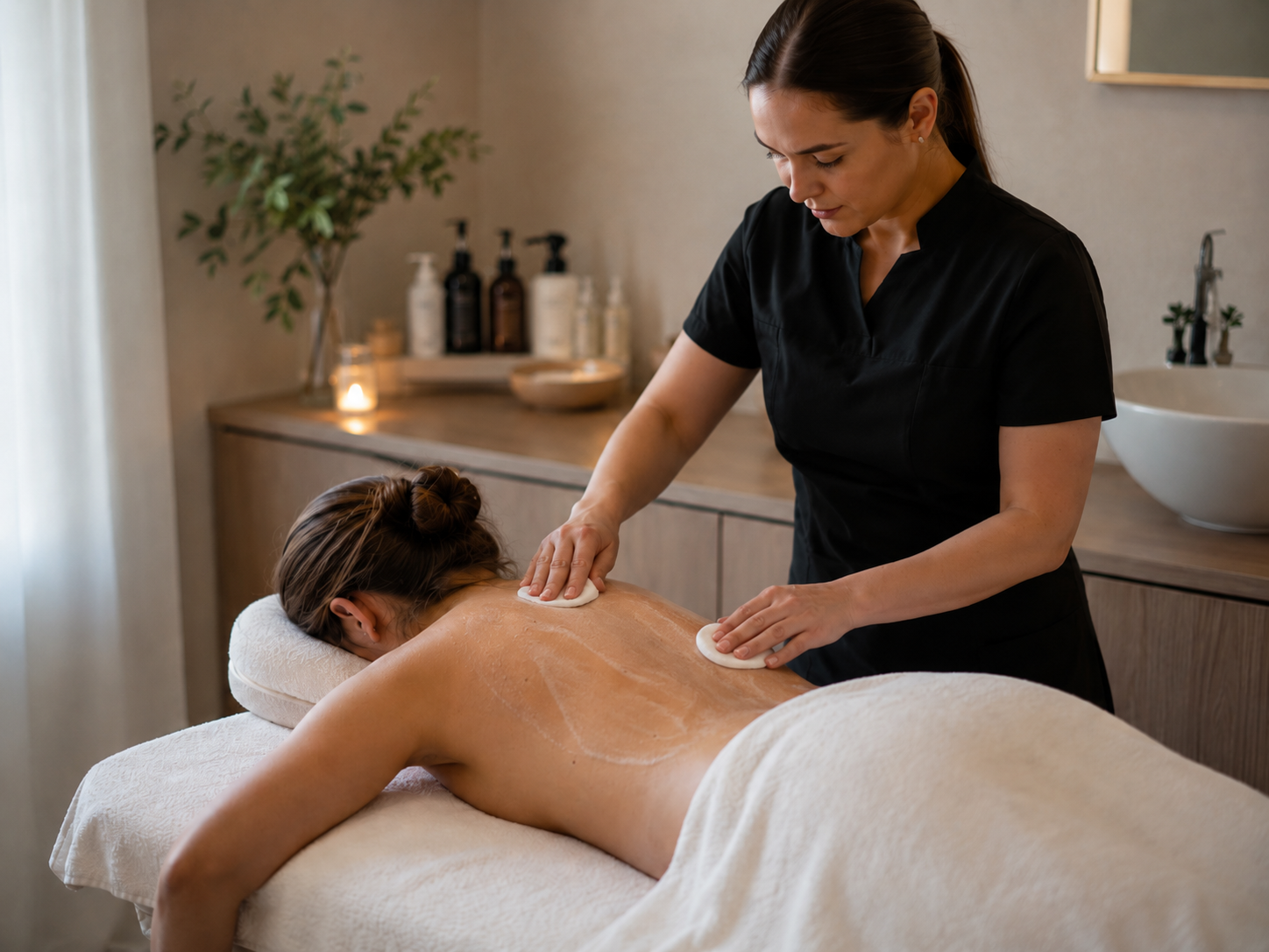 Back facial deep cleaning