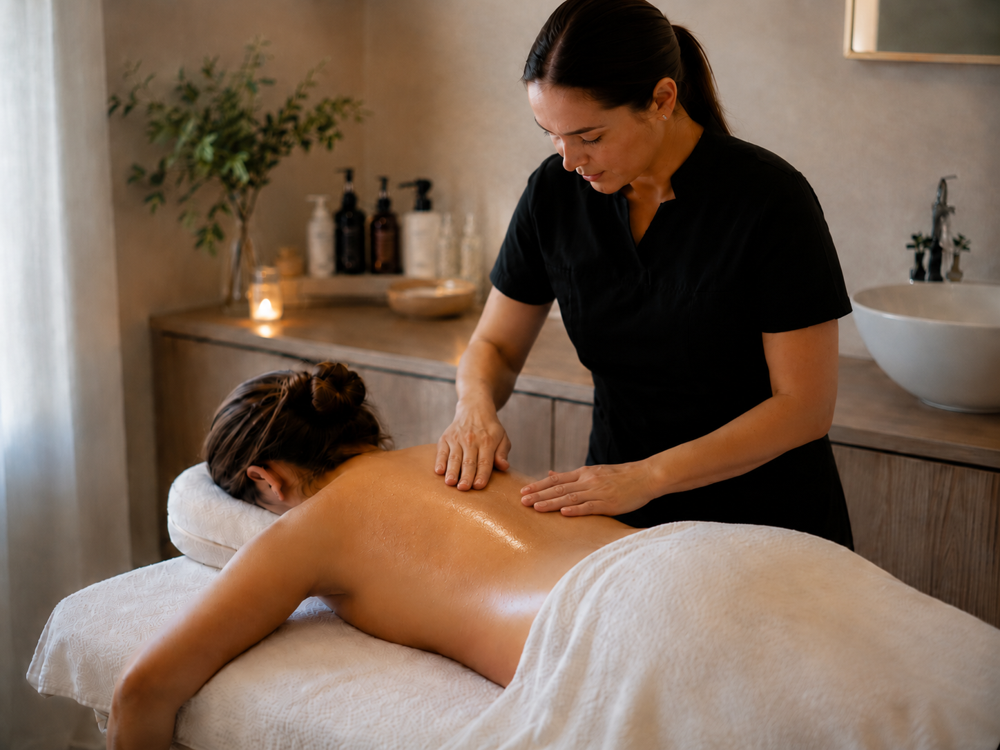 Back facial treatment